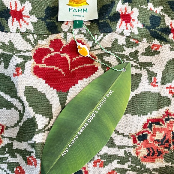 NWT - FARM Rio Multicolor Floral Knit Midi Dress - size L - Picture 5 of 7